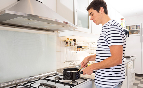 Radiografía de una campana de cocina doméstica