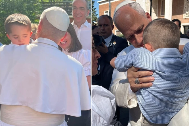 El tierno encuentro entre el Papa y Antonio, niño ciego con síndrome de Down